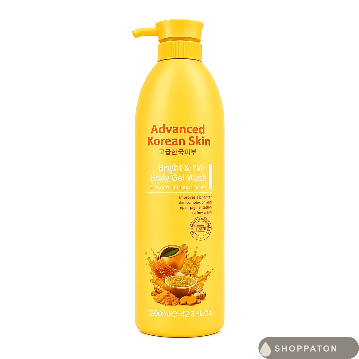 Advanced Korean Skin Bright & Fair Body Gel Wash (Vitamin C, 1200ml) by Advanced Korean, available at Shoppaton Store Nigeria