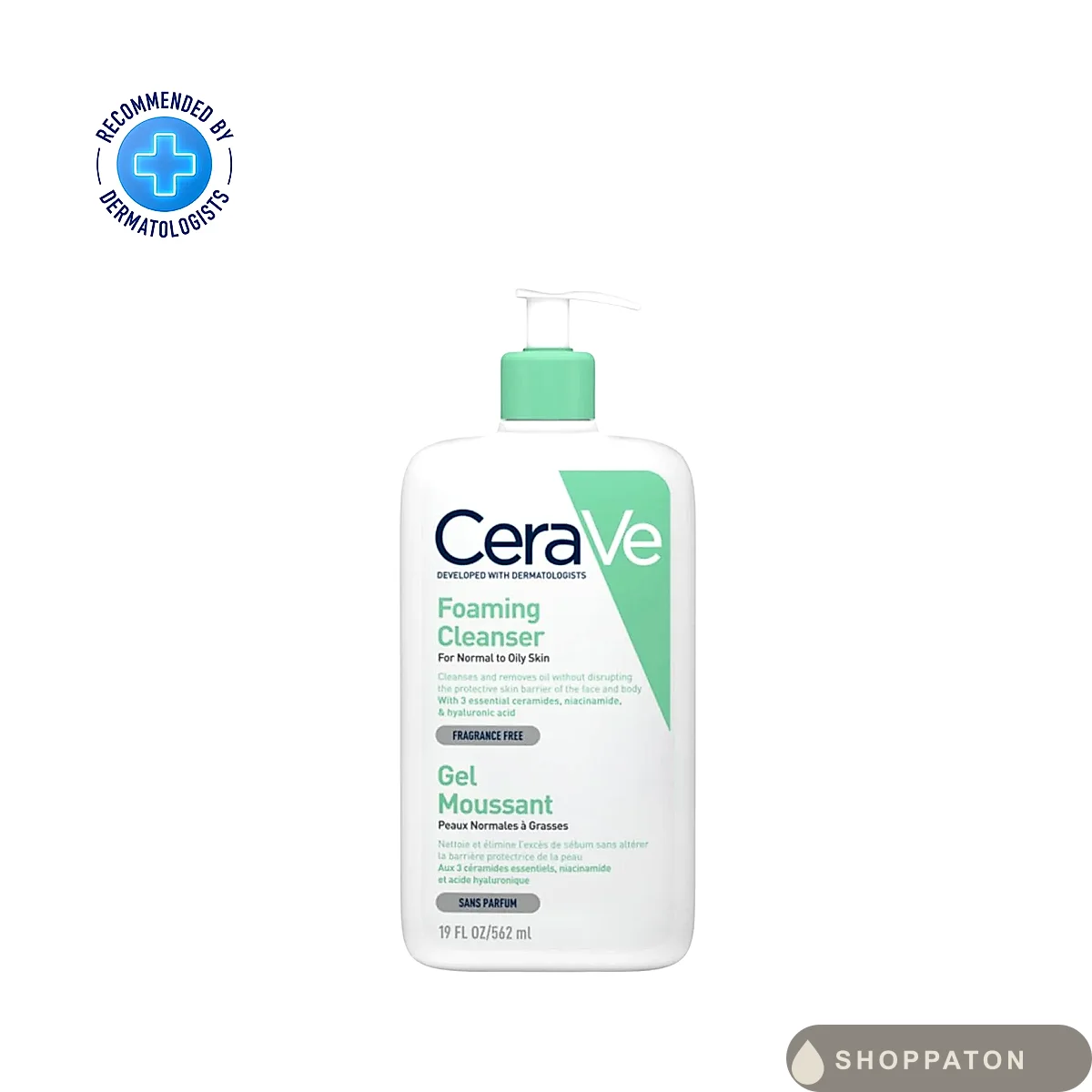 CeraVe Foaming Cleanser for Normal to Oily Skin with Niacinamide and 3 Essential Ceramides by CeraVe, available at Shoppaton Store Nigeria