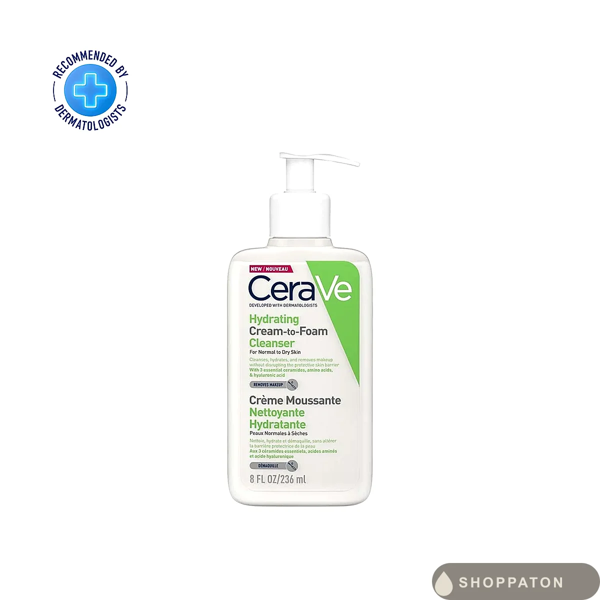 Cerave Hydrating Cream-to-Foam Cleanser by CeraVe, available at Shoppaton Store Nigeria