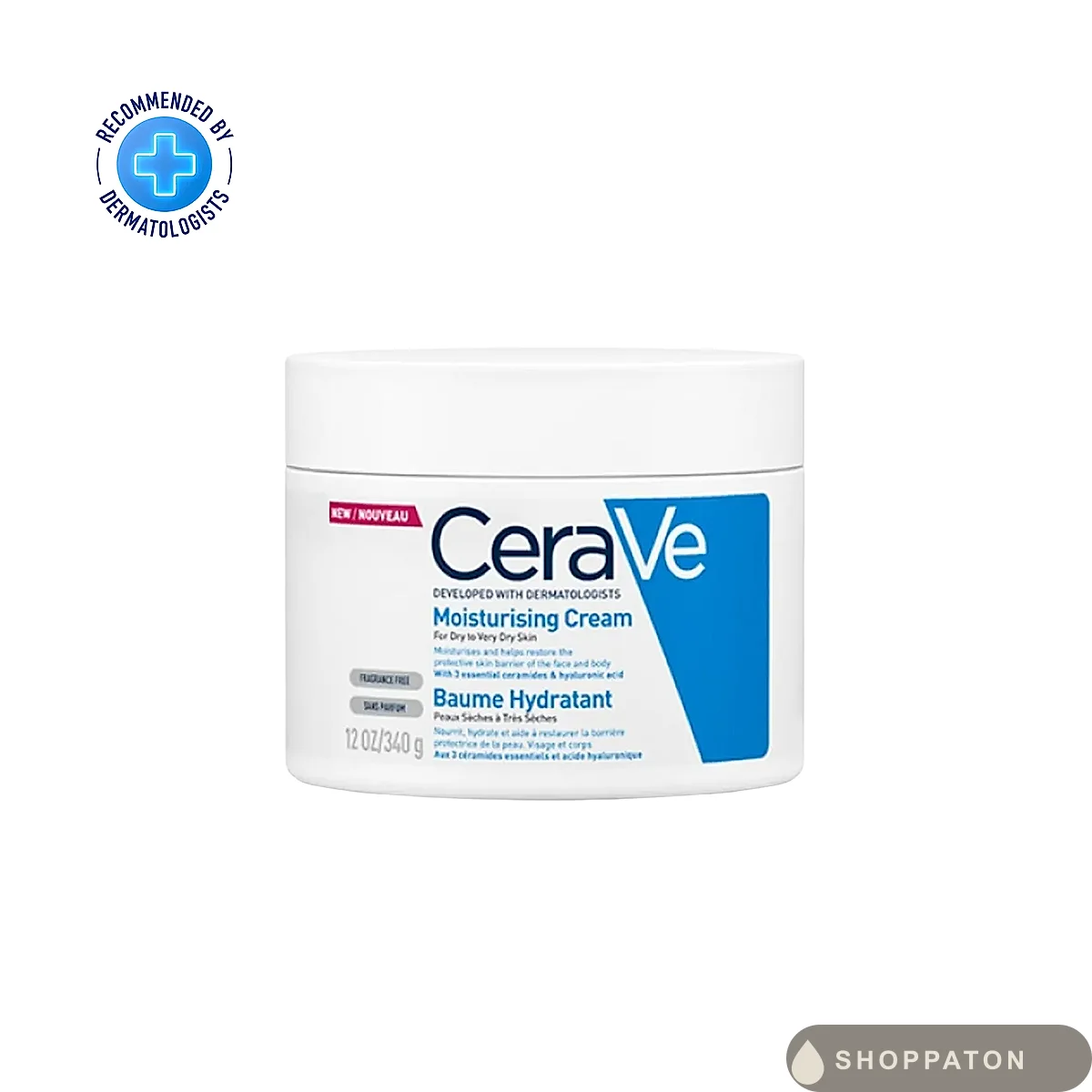 CeraVe Moisturising Cream for Dry to Very Dry Skin with Hyaluronic Acid and 3 Essential Ceramides by CeraVe, available at Shoppaton Store Nigeria