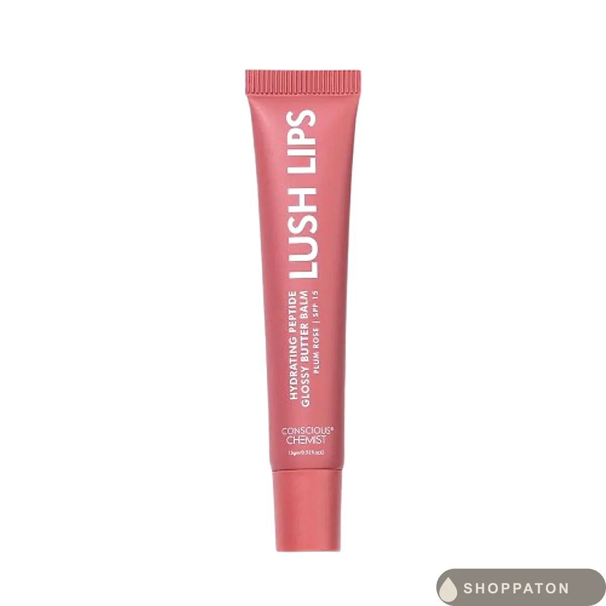 Conscious Chemist Plum Rose Hydrating Peptide Glossy Butter Lip Balm SPF15 (15gm) by Conscious Chemist, available at Shoppaton Store Nigeria