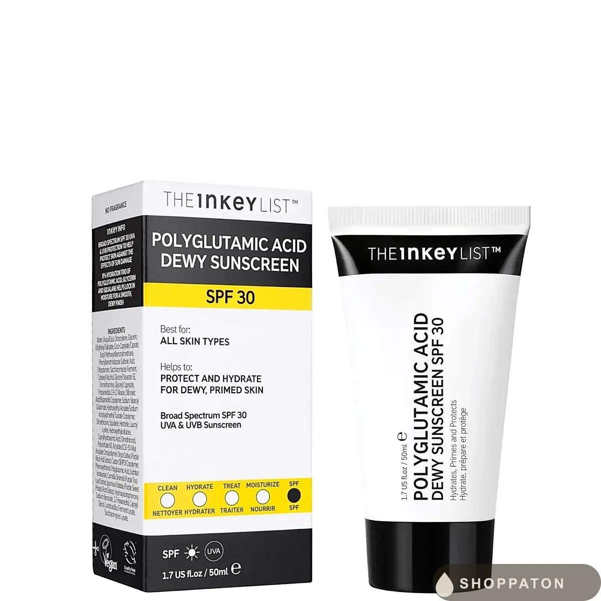 The Inkey List Polyglutamic Acid Dewy Sunscreen SPF30 30ml by The Inkey, available at Shoppaton Store Nigeria