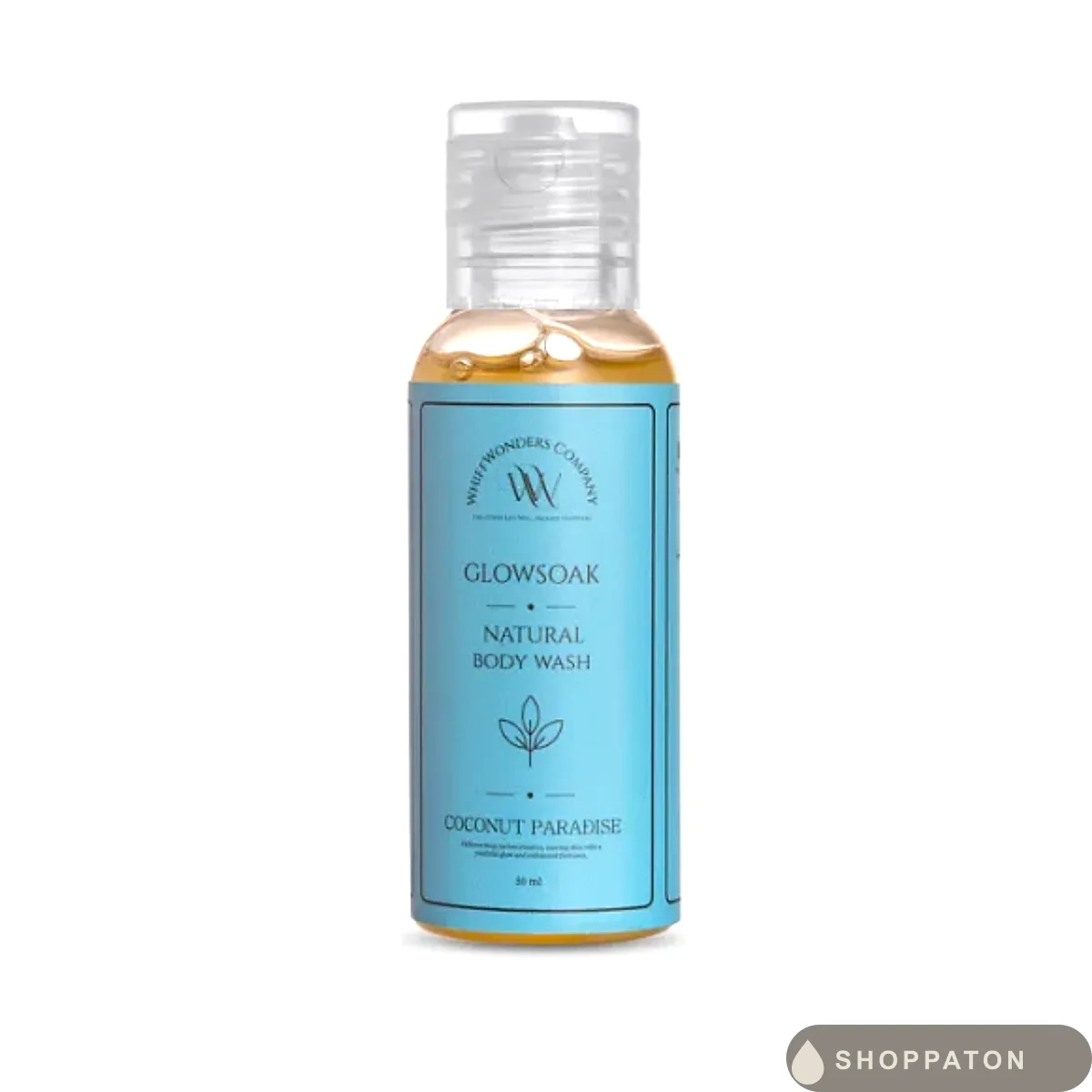 Whiffwonders Glowsoak Natural Body Wash - Coconut Paradise - Mini by Whiffwonders Glowsoak, available at Shoppaton Store Nigeria