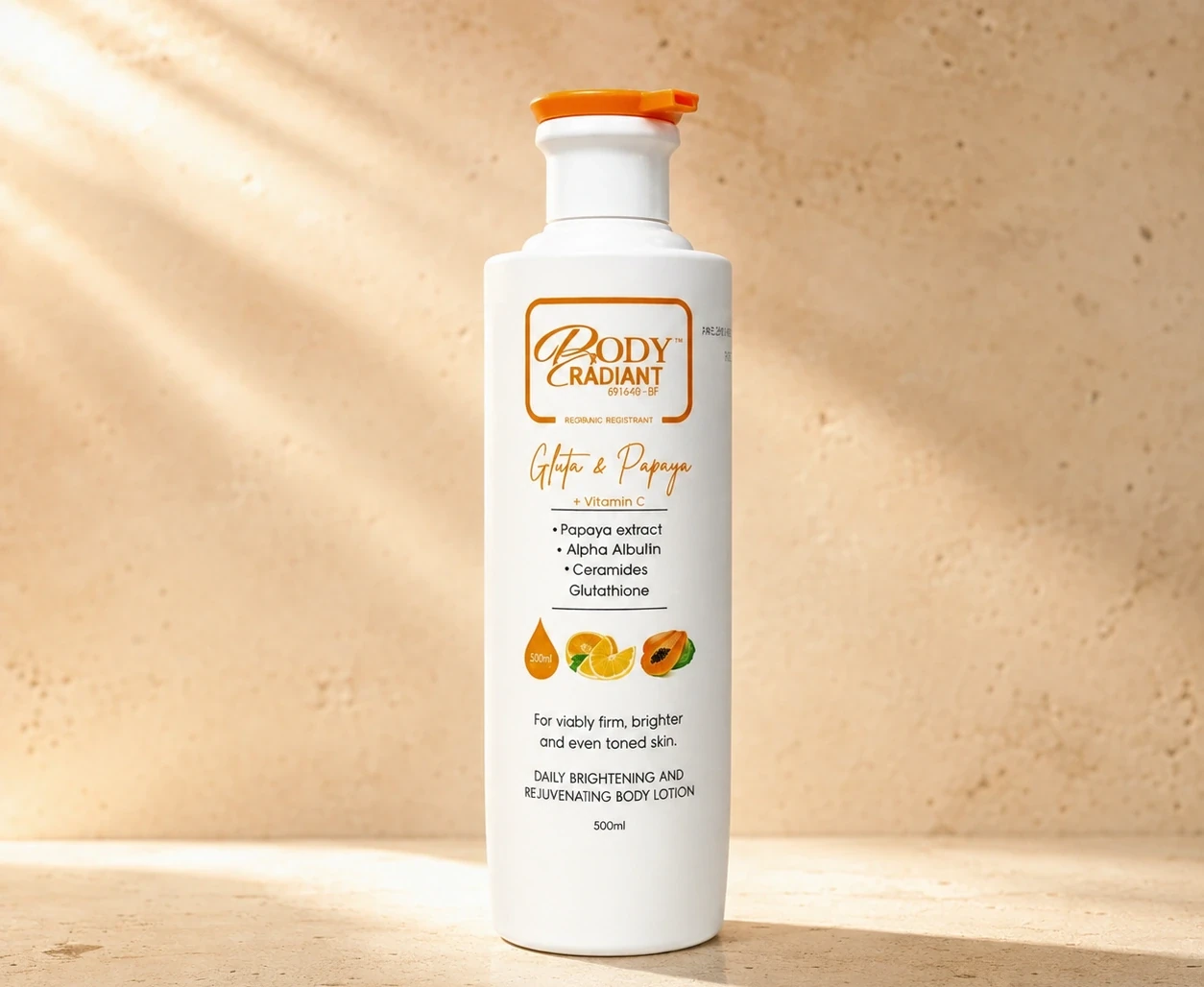Body Radiant Gluta & Papaya Daily Brightening and Rejuvenating Body Lotion 500ml | Shoppaton Store