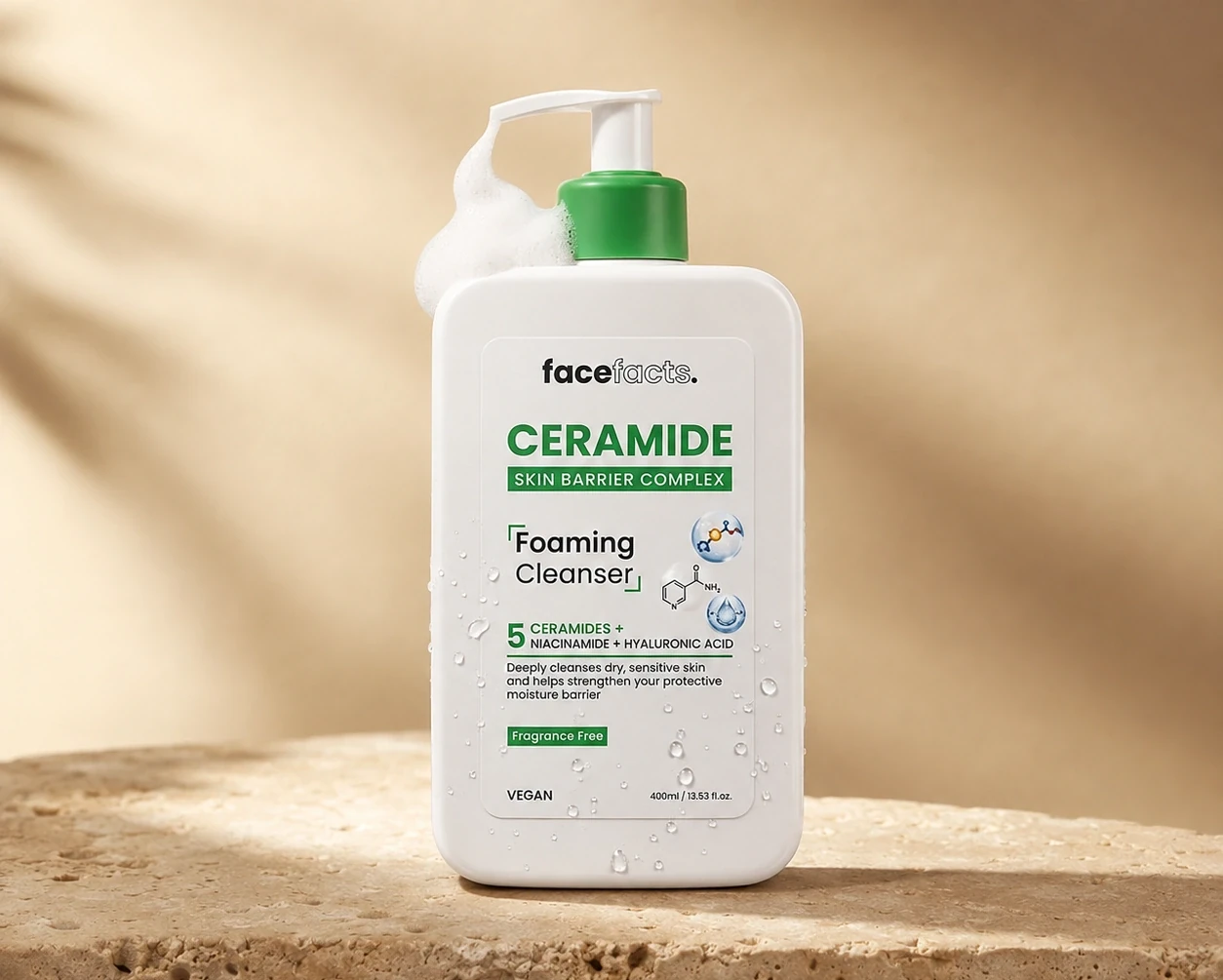FaceFacts Ceramide Foaming Cleanser 400ml | Shoppaton Store