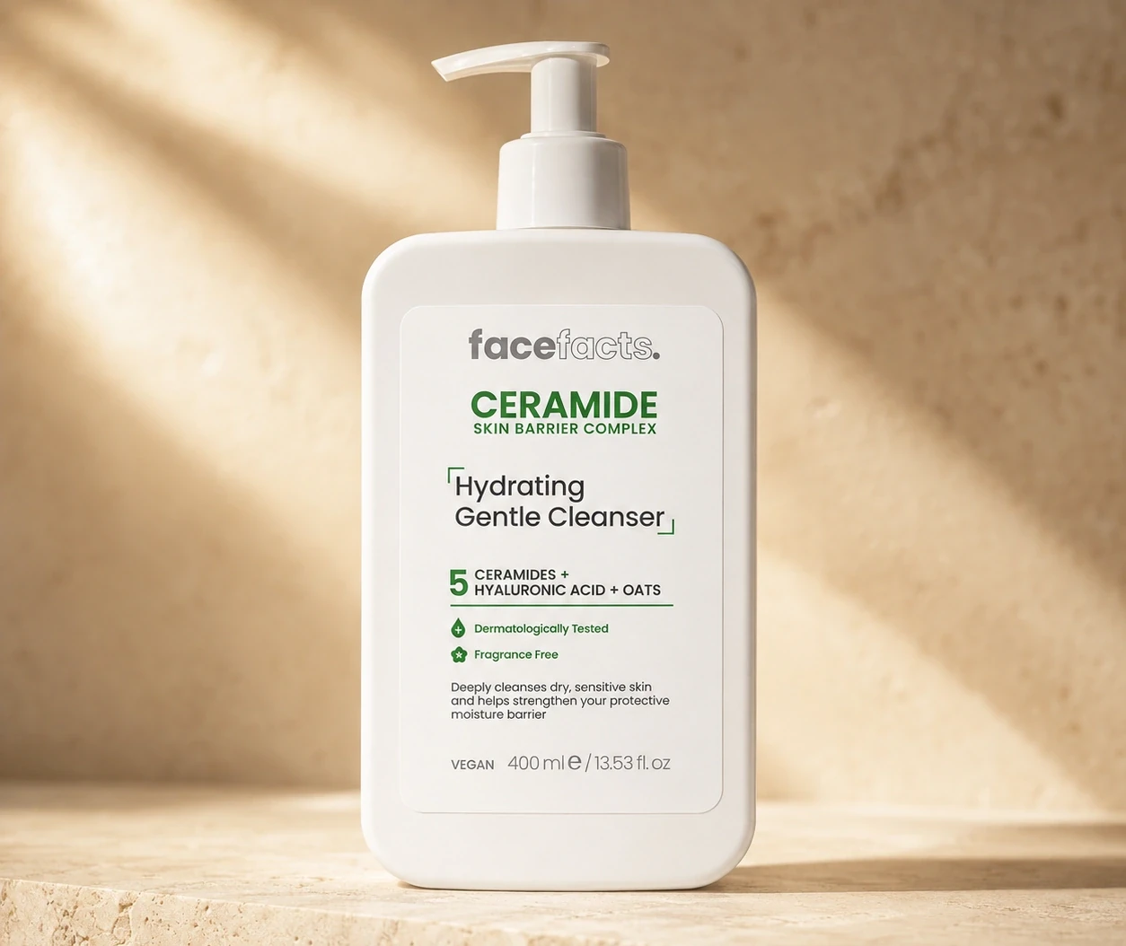 Facefacts Ceramide Hydrating Gentle Cleanser 400ml | Shoppaton Store