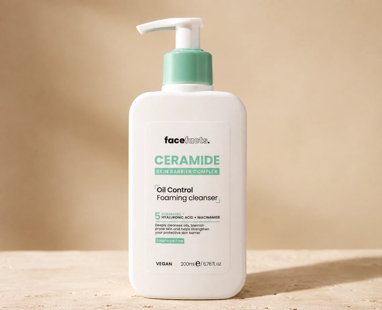 FaceFacts Ceramide Oil Control Foaming Cleanser 200ml | Shoppaton Store