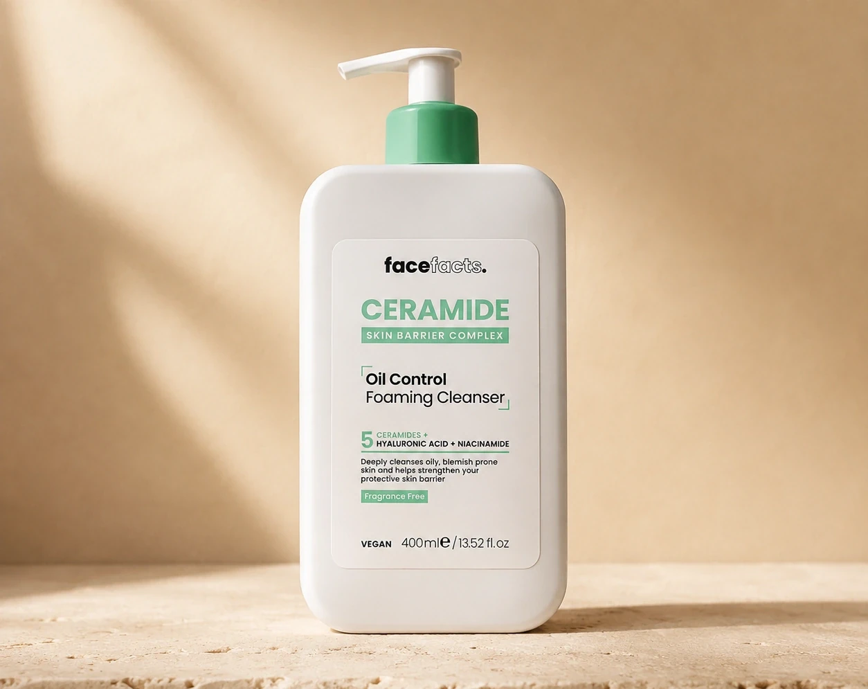 FaceFacts Ceramide Oil Control Foaming Cleanser 400ml | Shoppaton Store