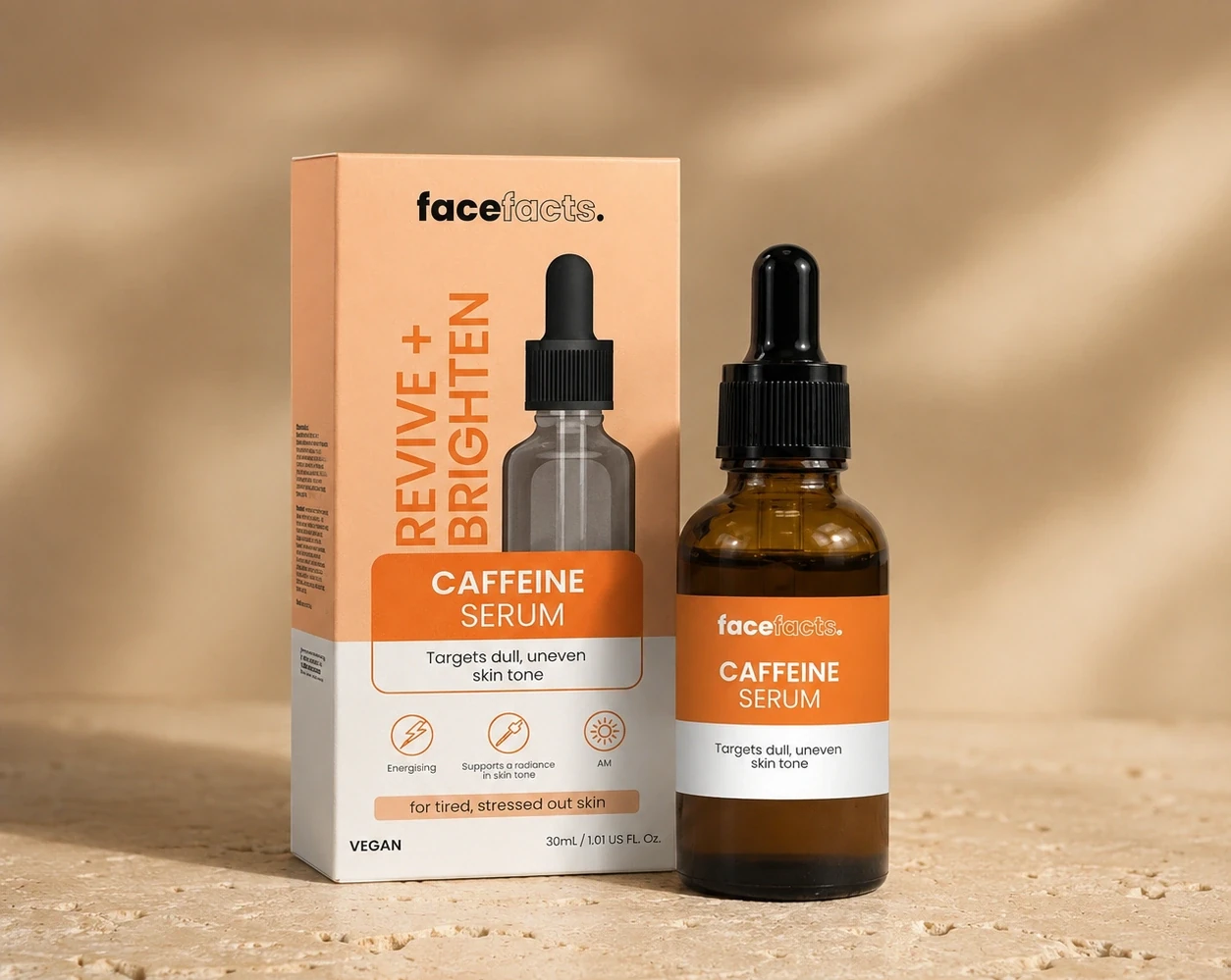 FaceFacts Revive & Brighten Caffeine Facial Serum 30ml | Shoppaton Store